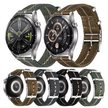 Ремешок для часов из нейлона для Huawei Watch 3 pro GT3 GT2 42 мм 46 мм для Mi Watch S1 Pro/Watch color 2 20 мм 22 мм ремень браслет Correa For Huawei GT 46mm