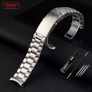 Ремешок для часов из нержавеющей стали 316L, 20 мм для часов Omega, ремешок для часов 18 мм, цельнометаллический ремешок для часов, 22 мм, стальной браслет для часов с изогнутым концом