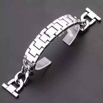 Ремешок для часов из нержавеющей стали, браслет для часов 20 мм, 22 мм, серебристый полированный металлический ремешок для часов, женский и мужской ремешок, аксессуары 20mm