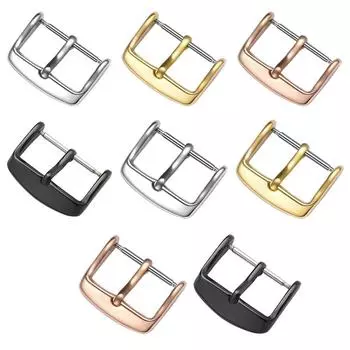Ремешок для часов из нержавеющей стали, пряжка, серебристый, черный, золотой, ремешок для часов, застежка для женщин и мужчин