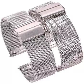 Ремешок для часов из нержавеющей стали, ремешок для часов, браслет, серебристый, черный, миланские металлические ремешки для часов 16 мм, 18 мм, 20 мм, 22 мм, женские и мужские ремешки, аксессуары 18mm