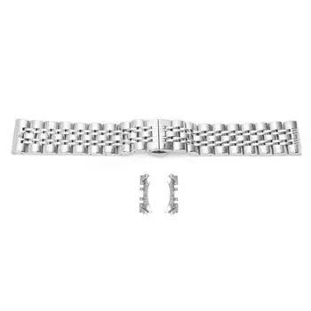 Ремешок для часов из нержавеющей стали, серебристый, с регулируемой застежкой-бабочкой, сменный ремешок для часов 24 мм 24mm