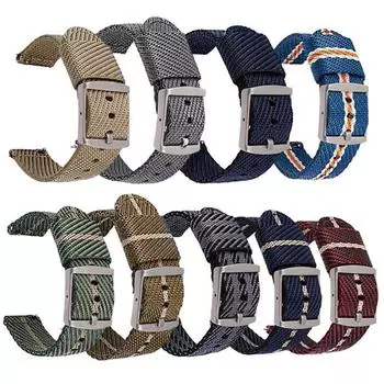 Ремешок для часов из тканого нейлона, 20 мм, быстросъемный, для мужчин и женщин, пряжка из нержавеющей стали 20mm