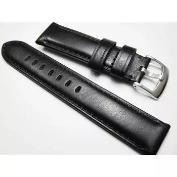 Ремешок для часов из толстой коровьей кожи 20 21 22 мм, роскошный черный, ручной работы, винтажный мужской браслет из дермы, кожаный ремешок на запястье, ремень, аксессуары 21mm
