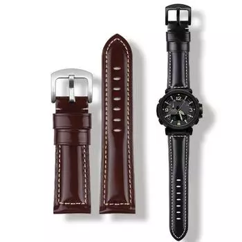 Ремешок для часов из воловьей кожи для casio PRG-600YB PRG-650 PRW-6600, винтажный ремешок для часов из натуральной кожи Crazy Horse, 24 мм