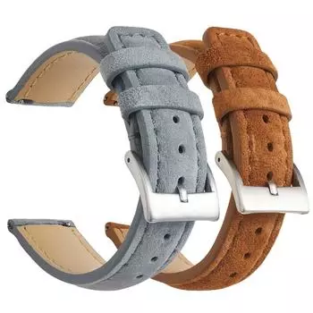 Ремешок для часов из замши для часов Samsung Galaxy Watch 3 46 мм 42 мм Active 2 40 44 Gear s3 ремешок для часов 20 22 мм браслет из натуральной кожи 20mm