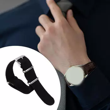 Ремешок для часов Элегантная пряжка на День матери День святого Валентина Отец Black 20mm