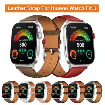 Ремешок для часов, кожаный браслет, новый кожаный ремешок для часов Huawei Watch Fit 3, умные часы
