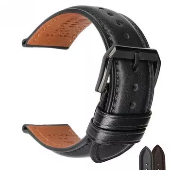 Ремешок для часов, модный кожаный ремешок для часов, женский и мужской, коричневый, черный, 24 мм, 18 мм, 20 мм, 22 мм, ремешок, аксессуары для часов 24mm