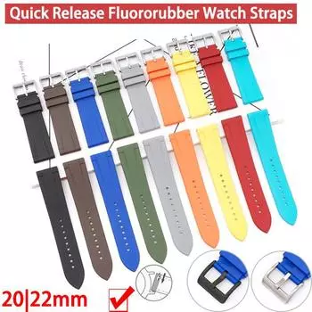Ремешок для часов, мягкий антипригарный резиновый ремешок, сменный браслет на запястье, 20 мм, 22 мм, аксессуары для часов 20mm чёрный