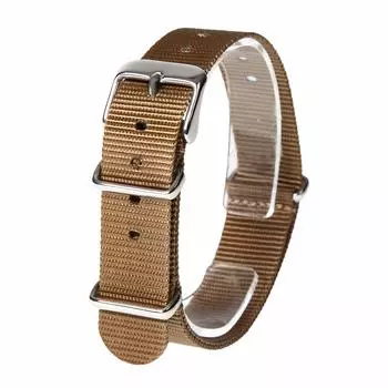 Ремешок для часов NATO короткий, общая длина 255 мм, нейлоновый ремешок, инструкция по установке, цвет хаки [Nat MK] (14мм, Коричневый)