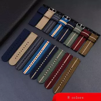Ремешок для часов, нейлон, 20 мм, холст, браслет, браслет для женщин и мужчин, быстросъемный, 8 цветов 20mm