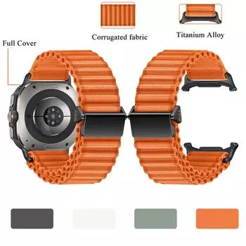 Ремешок для часов No Gaps для Samsung Galaxy Watch Ultra 47 мм, дышащий, широкий, гофрированный, аксессуары или ремешок для часов Galaxy Watch Ultra Galaxy watch Ultra чёрный