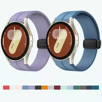 Ремешок для часов NO Gaps для Samsung Galaxy Watch 7 40 мм, цветной магнитный браслет с пряжкой для Galaxy Watch 6 Classic 43 мм 47 мм, черный ремешок Galaxy watch 7