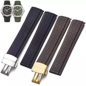 Ремешок для часов Patek Philippe 5164A 5167A 5168A силиконовый браслет Aquanaut изогнутый конец из мягкой резины аксессуары для часов ремешок 21 мм