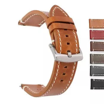 Ремешок для часов Quick Release Oil Wax Leather 20 мм 22 мм Браслет Ремешок для наручных часов 20mm жёлтый