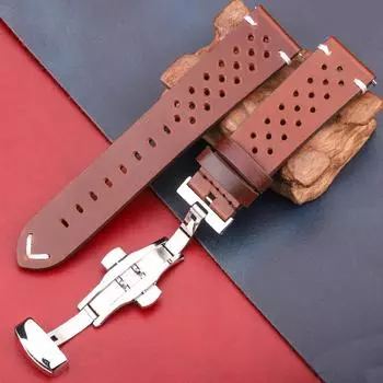 Ремешок для часов Ремешок для часов из натуральной кожи премиум-класса с быстросъемной пряжкой-бабочкой 18, 20, 22, 24 мм Доступен в 4 цветах Ремешки для часов 18mm