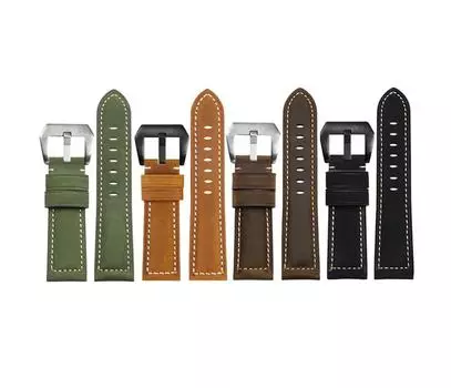 Ремешок для часов ручной работы 20 мм из натуральной яловой кожи Мужской прочный водонепроницаемый браслет 20mm