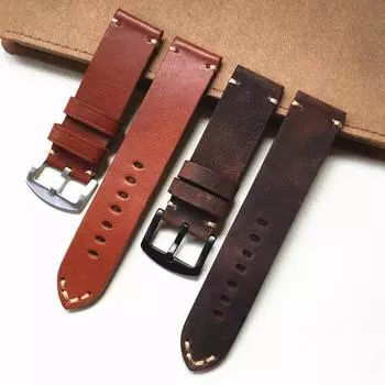 Ремешок для часов ручной работы, 22 мм, коричневый, из мягкой натуральной кожи, сменный браслет U-Boat Tudor Zenith Gear S3, ремешок для часов, большой браслет-пилот 22mm