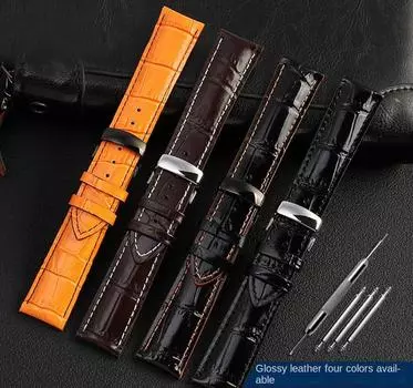 Ремешок для часов ручной работы Браслет из натуральной кожи мужской Ремешок на руку 22 мм 23 мм 22mm оранжевый