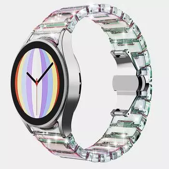 Ремешок для часов с блестками, пластиковый ремешок для Samsung Galaxy Watch 5/4, 40 мм, 44 мм, Watch5 Pro, 45 мм, Watch4, классический, 20/22 мм, Samartwatch, прозрачный ремешок 20mm