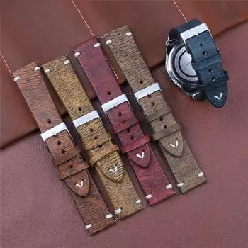 Ремешок для часов Съемный водонепроницаемый мягкий винтажный кожаный спортивный ремешок для наручных часов Замена для мужчин