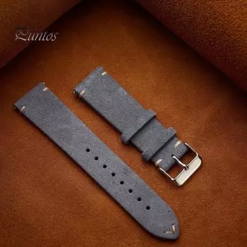 Ремешок для часов с пряжкой из нержавеющей стали, мягкая плюшевая матовая текстура, искусственная кожа, регулируемая длина, нержавейка, однотонный винтажный ремешок для часов с быстрой установкой 16mm армия зеленый