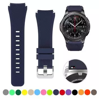 Ремешок для часов Samsung Galaxy Watch 46 мм/active 2 Gear S4 S3 s2 Frontier amazfit bip/gtr 47 мм, силиконовый спортивный ремешок для часов Huawei gt 2/2e pro