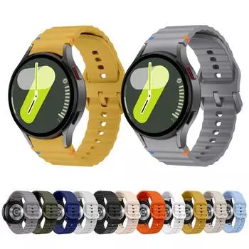 Ремешок для часов Samsung Galaxy Watch 7 40 мм 44 мм Официальный желтый умный волнистый силиконовый браслет для Galaxy Watch FE 4 5 6 Band Galaxy Watch 7 40mm