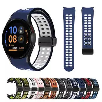 Ремешок для часов Samsung Galaxy Watch FE 40 мм для активного отдыха, двухцветный черный, магнитная застежка для Galaxy Watch 4 5, ремешок 40/44 мм Galaxy watch 7