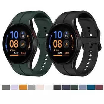 Ремешок для часов Samsung Galaxy Watch FE 40 мм Hinking Official Green Silicone Accessories for Galaxy Watch 4 5 6 7 40 мм 44 мм Band Galaxy watch FE чёрный