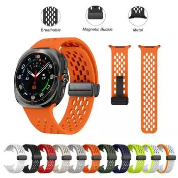 Ремешок для часов Samsung Galaxy Watch Ultra 47 мм, мягкий спортивный магнитный браслет Buckly для Galaxy Ultra 47 мм, мужской и женский ремешок для часов Galaxy watch ultra чёрный