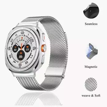 Ремешок для часов Samsung Galaxy Watch Ultra Weave, удобная и приятная на ощупь магнитная застежка для ремешка для часов Galaxy Watch Ultra Galaxy Watch Ultra чёрный