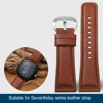 Ремешок для часов Sevenfriday S2 / P3 / m2 Ltalian из натуральной кожи, мужской коричневый, черный, красный, зеленый ремешок для часов 28 мм 28mm