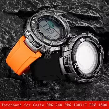 Ремешок для часов Силиконовый браслет для Casio PRG-240 PRG-130Y/T PRW-1500, силиконовый ремешок из смолы, аксессуары, мужской браслет с насечками, ремешок для часов 0mm