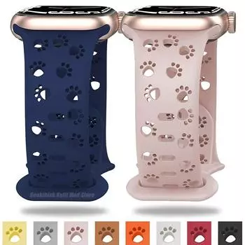 Ремешок для часов, силиконовый ремешок в виде собачьей лапы для Apple Watch, ремешок 44 мм, 41 мм, 42 мм, 40 мм, 49, 45, 38, браслет Correa, серия iWatch Ultra 2/9/8/7/6/5/4/3/SE 38mm 40mm 41mm