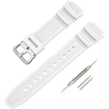 Ремешок для часов Совместимый продукт Водонепроницаемый ремешок Casio AE-1000w AE-1200w AQ-S810W SGW-400H SGW-300H MRW-200H Совместим с W-735H (белый)