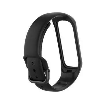 Ремешок для часов, совместимый с Samsung Galaxy Fit 2 SM-R220 - сменный ремешок из термопластичного эластомера черного цвета чёрный