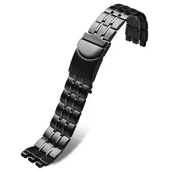 Ремешок для часов Swatch Strap 17 мм 19 мм 21 мм из нержавеющей стали с металлическим ремешком [ZHUOLEI] (Черный, 21мм) чёрный
