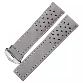 Ремешок для часов TAG HEUER Belt Watch Band Leather Original D Buckle TAG HEUER Aquaracer Series TAG HEUER Carrera Monaco Series Совместимый сменный ремень серый