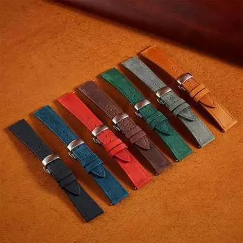 Ремешок для часов UTHAI, винтажный ремешок для часов с застежкой-бабочкой 18 мм, 19 мм, 20 мм, 21 мм, 22 мм, быстросъемный из воловьей кожи, ремешок для умных часов, аксессуары, браслет 18mm