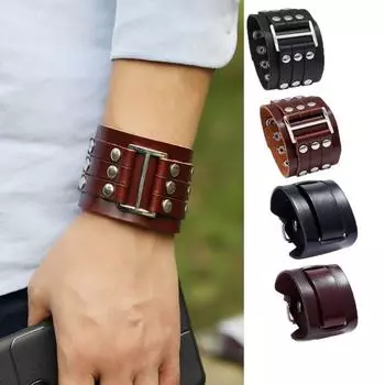 Ремешок для часов в стиле ретро, браслет в стиле панк, новый браслет из воловьей кожи