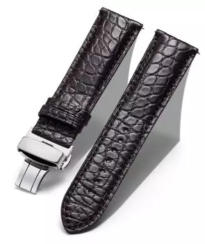 Ремешок для часов, винтажный кожаный ремешок для часов, сменный ремешок из натуральной кожи, кожаный ремешок для часов 18 мм, 19 мм, 20 мм, 21 мм, 22 мм, узор из крокодиловой кожи