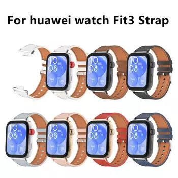 Ремешок для Huawei Watch Fit 3 Smartwatch, сменный браслет, ретро-браслет из натуральной кожи For huawei watch Fit3 белый