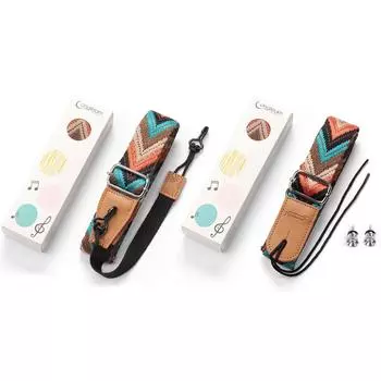 Ремешок для инструментов с рисунком в стиле бохо Регулируемый портативный разноцветный ремешок для гавайской гитары AU Free Staple