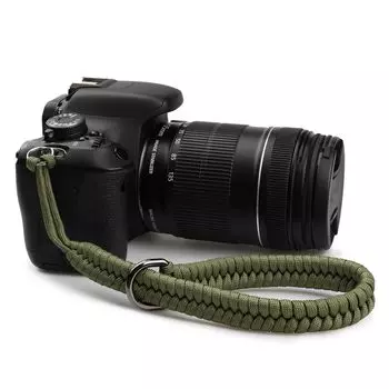 Ремешок для камеры на запястье 550 Paracord, плетеный вручную, быстросъемный, с металлическим кольцом, подходит для большинства запястий, зеленый [SUNYA] Ремешок, размеры,