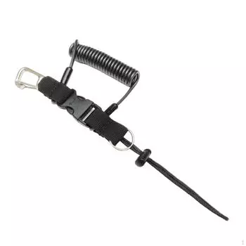 Ремешок для катушки с пряжками для защиты от потери веревки для дайвинга чёрный