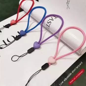 Ремешок для ключей, ремешок для телефона, эластичный ремешок для мобильного телефона, короткий ремешок для мобильного телефона, персиковое сердце, аксессуары из смолы серый
