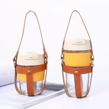 Ремешок для кофейной чашки Yousheng, регулируемый, износостойкий, из искусственной кожи, чехол для чашки для горячего кофе с плечевым ремнем для использования на открытом воздухе Short