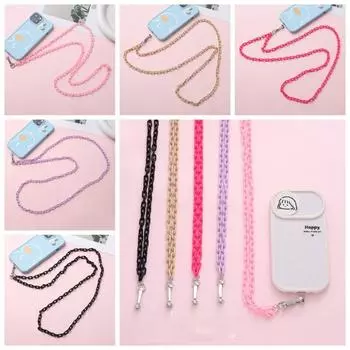 Ремешок для мобильного телефона 120 см, карамельный цвет, цепочка для телефона, ремешок через плечо, подвеска для мобильного телефона чёрный